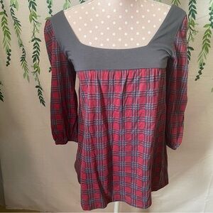 Size S dELiA*s Plaid Shirt w/ Cuffed Sleeves C2